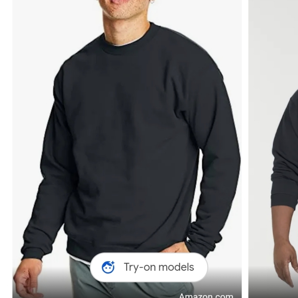 Hanes Crew Neck sweatshirt 5XL Black New